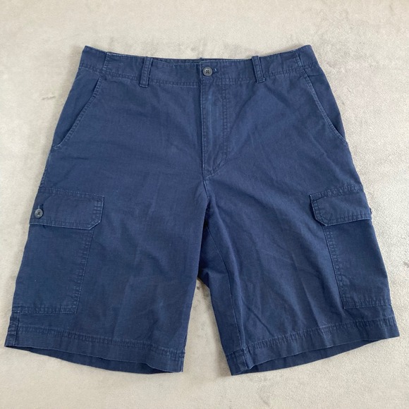 Izod Other - Izod Mens Navy Blue Ripstop Cargo Shorts Size 32 Cotton Casual Outdoor Utility